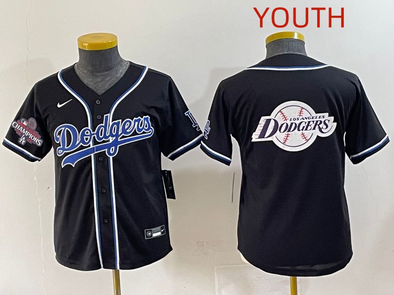 Youth 2025 Los Angeles Dodgers Blank Black Three generations Fashion Nike MLB Jersey style 34
